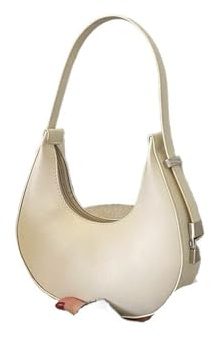 ITRHJTGP Borsa Da Ascella Borsa a mano estiva in PU, versatile, con tracolla singola, a mezzaluna, ideale for l'uso quotidiano.(WHITE)