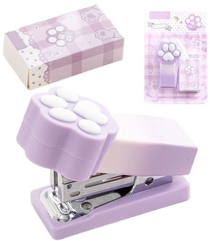 Agrafeuses de poche – Petite griffe de chat | Outil d'agrafage pratique | Pour, étudiants, salle de classe, école, bureau, voyage, Noël, 2 à 15 feuilles de, documents, fournitures