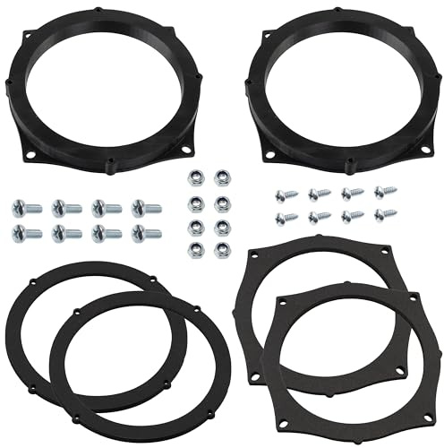 AERZETIX | Kit med 2 adaptrar/stöd för högtalare Ø130 mm i svart plast | främre/bakre dörrar | kompatibel med Mitsubishi Colt