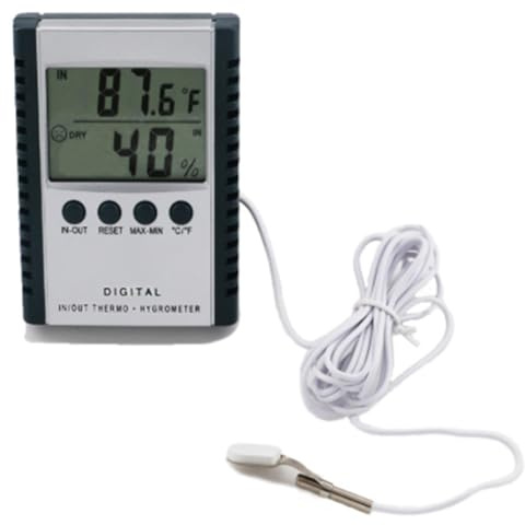 Buhdjfnke Misuratore di Temperatura e Umidità Digitale con Display LCD, Termoigrometro, Regolatore di Umidità per Incubatrice Esterna
