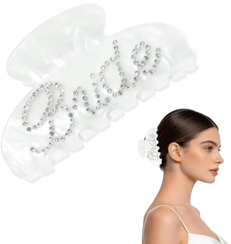 Grandes Pinces à Cheveux pour Mariée, Anti-Glisse, Pince Griffes, Épingles à Cheveux, Accessoires Cheveux Bride, Bijoux Cheveux Femmes Cheveux Epais ou Fins, Mariage (A)