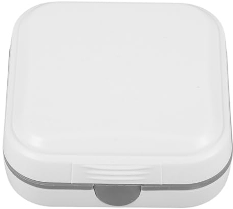 VOSAREA Caja para Ligera y Resistente de Abs y Pvc, Contenedor Portátil para Viaje Que Protege y Almacena Aparatos Auditivos Blancos