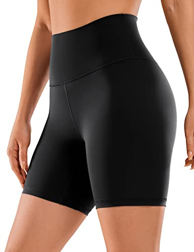 CRZ YOGA Naked Feeling Radlerhose | Glatt, Mittlere Kompression, Yoga, Versteckte Bundtasche, 7/10/15cm, für Damen