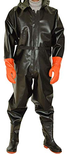 XBSXP Angelstiefel & Wathosen Ganzkörper Wathose mit Gummistiefeln,Herren wasserdichte Wathosen Jagd Angeln Wathosen,B,44