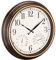Navaris Reloj de Pared Vintage - Reloj Redondo Ø 38,1 Impermeable para Exteriores - Silencioso con termómetro y Humedad - Estilo clásico - Marrón