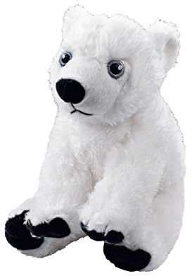 EcoBuddiez - Eisbär von Deluxebase. Kleine weiche Plüschtiere aus recycelten Plastikflaschen. Umweltfreundliches Kuschelgeschenk für Kinder und niedliches Kuscheltier für Kleinkinder.