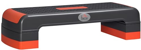 HOMCOM Stepper Aérobic Fitness Surface Antidérapante 78x28x20cm | Hauteur Réglable 3 Niveaux 10/15/20 cm, Plastique
