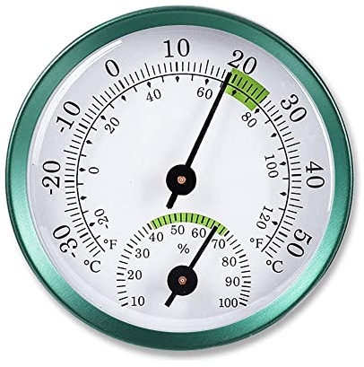 Thermomètre hygromètre, jauge de température d'humidité 2 en 1 en acier inoxydable thermo hygromètre thermomètre mécanique intérieur extérieur température ambiante moniteur d'humidité