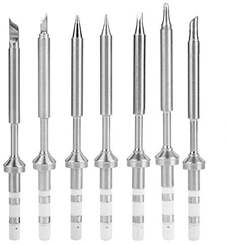 Soldering Iron Tips 7 Types Mini Welding Needle Tip Stainless Steel Soldering Iron Tips Soldering Welding Tools for TS100 Soldering Iron(7 Types)