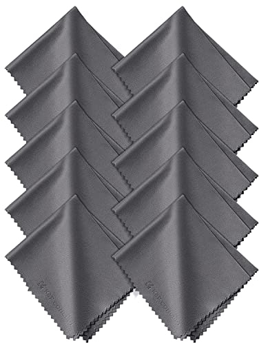 K&F Concept Premium Microfiber Cleaning Cloths, Lens Cleaning Cloth for Camera Lenses, Eyeglasses, Screens, Cameras, Tablets -Washable，10 Pack，6 x 7 inches (15 x 18 cm)