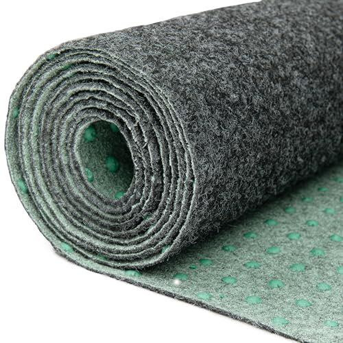 TAPISO Pemba Rasenteppich Kunstrasen Dunkelgrau Höhe:4 mm Kunstrasenteppich mit Noppen Wetterfest Schnelltrocknend Outdoor Balkon Terrasse Garten 200 x 340 cm