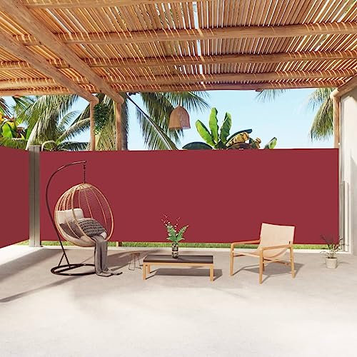 SKM Toldo lateral extensible rojo 200 x 1000 cm, peso: 17,95 kg, 318047