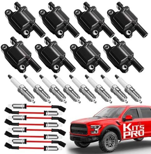 KitsPro UF413 D510C D513A Ignition Coil And Spark Plug Set (Square, Not Round). Spark Plug And Coil Set for V8 2007-2018 Chevy Silverado Suburban Tahoe, GMC Sierra Savana Yukon, Cadillac Escalade