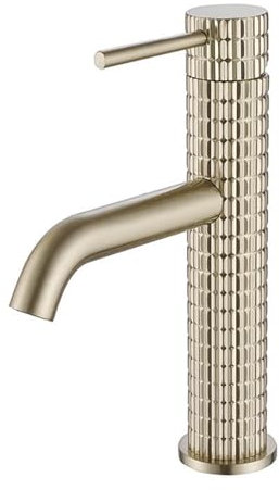 WRJAHCG Messing Waschbecken Wasserhahn Bad Einhebelarmatur Mischbatterie Waschtischarmaturen Bidet-Armaturen Waschraumarmaturen,Brushed Gold