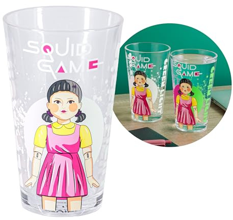 Paladone Squid Game Red Light Colour Changing Glass Drinkware - Offizielles Lizenzprodukt für TV-Serien-Fans und Geschenk für Sammlungen, Sammler, Becher für Tintenfischspiel-Fans