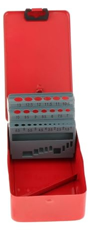 LOVIVER Caja de almacenamiento para brocas helicoidales, de Metal, portátil, cómoda y resistente, vacía, con soporte para brocas, caja de índice de brocas, 25 ranuras