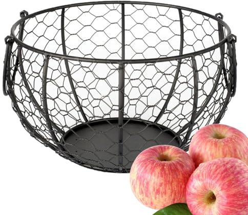 Metal Egg Organizer Fruit Carrier Basket - Egg Storage Basket | Large Capacity Storage Organizer Holds Fresh Eggs, Potatoes, Tomatoes, Fruits, Vegetables and More Supplies