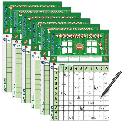 MOUNTCLIM Football Pool Poster 17 x 11 inch Football Squares Pool Board Office Pool Football Poster Big Game Party Board Decorations Football, Party Pool Poster