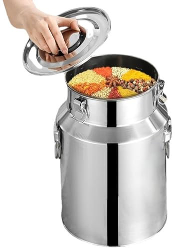 Bidone del Latte in Acciaio Inossidabile con Coperchio sigillato, Secchio del Latte Pesante, Secchio del Vino, Secchio dell'olio, del Riso, dell'Acqua, della Birra, 35L