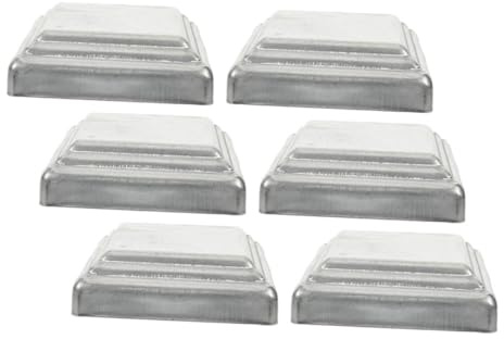 VILLCASE 6pièces Lot De Capuchons De Poteau Acier Et Couvercles -corps Pour Clôture De Terrasse Accessoires De Remplacement Pour Clôture Extérieure