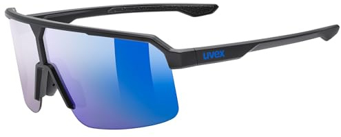 Uvex ramp Sportbrille, black matt/mir.blue, one size | 100% UVA-, -B, - C Schutz - beschlagfrei