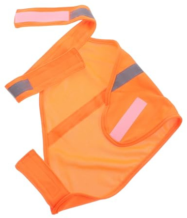 UTHCLO Reflektierende Hundewarnweste Verstellbar Atmungsaktiv Sicherheitsschutz für Kleine Hunde Fluoreszierend Orange S für Joggen Wandern im Freien