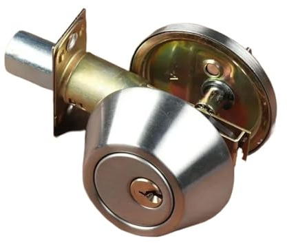 1 Set of Single Sided Stainless Steel Bedroom Door Auxiliary Invisible Lock with Same Key