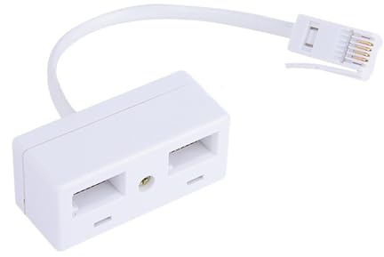 Haluway BT Phone Splitter 2 Way Adapter, UK Telephone RJ11 Male to Double Female Extender for UK Landline Modem Fax Cable