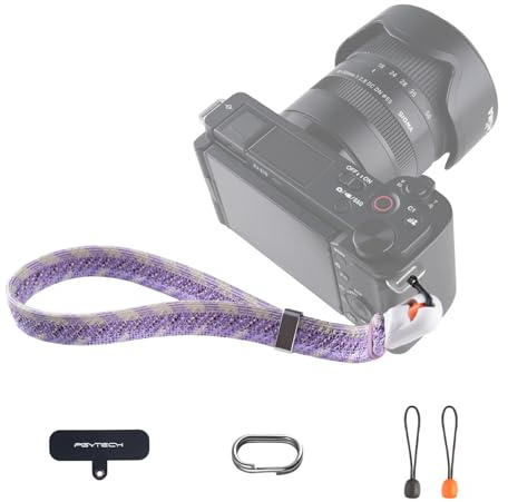 PGYTECH Dragonne fine pour photographes - Réglable - Libération rapide - Compatible avec les appareils photo instantanés compacts sans miroir - Dragonne de smartphone pour Sony/Canon - Style tendance