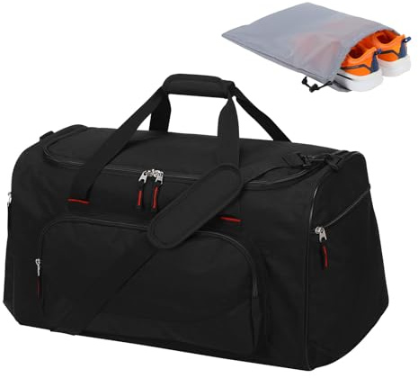 LONALIA sportväska resväska herr stor 55 l, svart skoväska resa, Sporttasche Reisetasche 22 Zoll, LONALIA sportväska resväska herr 55 l