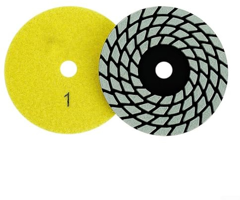 Dischi abrasivi flessibili per lucidatura a secco e a secco, per granito, marmo, pietra, 100 mm, dischi abrasivi flessibili per lucidatura a secco e a umido, R in 4 fasi (4 pezzi)