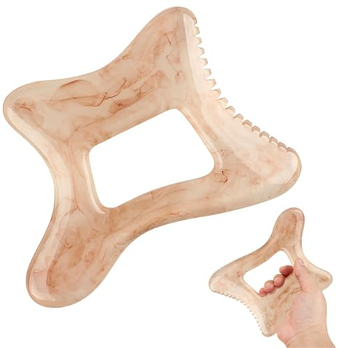 Simsky Gua Sha Massagegerät Set aus natürlichem Harz – Faszienrolle & Akupressur-Tool für Lymphdrainage, Cellulite, Muskelentspannung – Ganzkörper-Faszientraining, Yoga & Gesichts-Massage, Inkl. Griff
