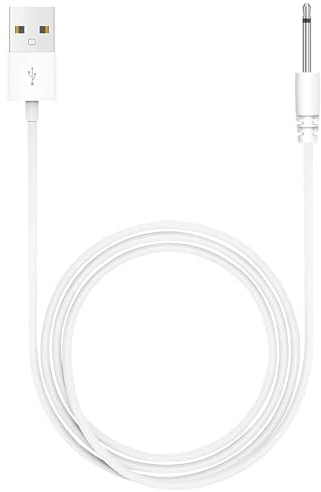 TwinkleHom Cavo di ricarica da CC a USB da 2,5 mm per bacchetta massaggiatore ricaricabile, cavo di ricarica di ricambio con cavo di alimentazione USB-A 5 V 2 A, compatibile con dispositivi da 2,5 mm