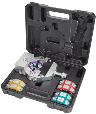 Garvee Kit de Prensado Manual para Mangueras de Aire Acondicionado - Prensa Hidráulica Portátil - Incluye 4 matrices, tijeras y guantes - Ideal para reparación de mangueras AC - 4 juegos, sin bomba