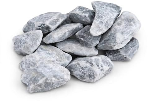 V-PREMIUM SOLUTION - Dekosteine - Ziersplitt Silver Glacier 20-30 mm - Kieselsteine - Deko Verschiedene - Natur Deko Kieselsteine Grau - Gemischter Flusskies für Vasenfüller (10, Kilogramm)