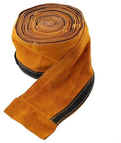 Revêtement de tuyau de soudure haute performance en cuir cousu pour appareils de soudage MIG/Plasma, résistant à l'usure, ignifuge, jaune (7 m)