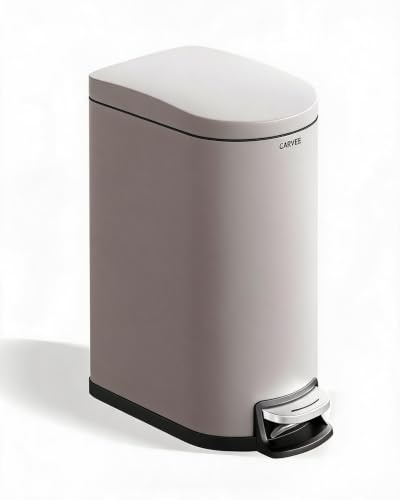 Garvee Pattumiera Slim 10L in Acciaio Inox, Sabbia Beige