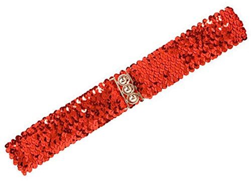 _ Pailletten Gürtel rot Hüftgürtel Stretch Kostüm Fasching Taillenband