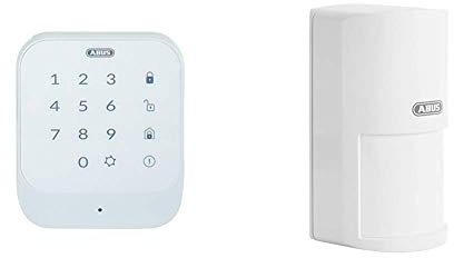 ABUS Funk-Tastatur Smartvest zur De- und Aktivierung der Funk-Alarmanlage | Code oder RFID Chip | weiß & Funk-Bewegungsmelder Smartvest für Funk-Alarmanlage | Raum-Überwachung | weiß
