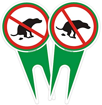 2tlg. Kein Hundeklo Schilder mit Halter Keine Hundetoilette Schilder Hundeverbotsschild, Aluminium Schild Verbot Hundeklo/Hundekot/Hundehaufen/Hundekacke, Beideseite Schilder 7 X 12