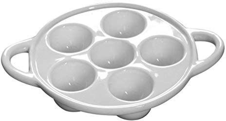 BESTonZON Escargot pan Schneckenschale Schneckenteller Schneckenpfanne Schnecken Servierteller mit Griff Schneckenplatte 6 Löcher Schnecken Teller Pfanne für Restaurant Küche Party