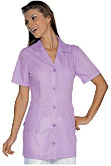 tessile astorino Ricamo Gratuito - Camice da Lavoro Donna - Divisa per Maestra, Imprese di Pulizia, Parrucchiera, Estetista, Scuola Infanzia - Vari Colori - Casacca Personalizzata