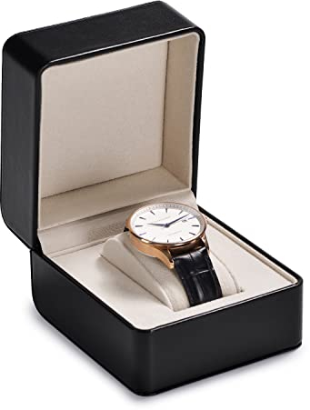 Oirlv PU Leder Uhrenbox Uhrenaufbewahrung Geschenkbox für für Männer Uhrenvitrine(Schwarz)