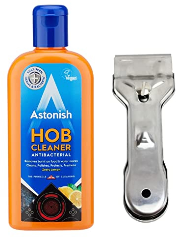 UKDeals Direct® Hob Cleaner Original Ceramic, Electric, Halogen and Induction Hob Cream Cleaner 250ml & Metal Scraper