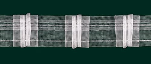 Ruther & Einenkel Faltenband mit 4 Falten 50 mm, 300% / Aufmachung 10 m, Polyester, volltransparent, 1000 x 5 x 0.13 cm