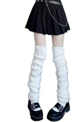 NUFIWI Harajuku Japanese Lolita Leg Warmers Gothic Knit Long Socks Leggings Gaiters Knee Goth Winter Cuff Ankle Heap Sock