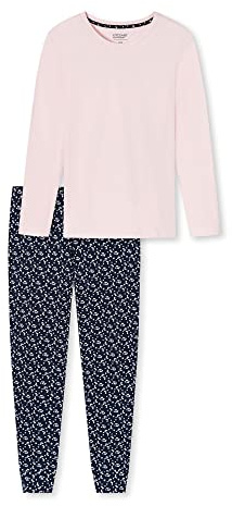 Uncover by Schiesser Damen Schlafanzug Set Shirt langarm mit langer Schlafhose - Nachtwäsche