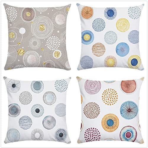 Tinnoon Kissenbezug 30x30cm 4er SetBoho Wohnzimmer Outdoor Deko, Schlafzimmer Zimmer Dekor Kissenhülle Kissenbezüge mit Verstecktem Reißverschluss, Couchkissen, Sofakissen Weinachten Anime Löwenzahn