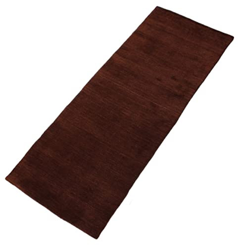 Compatible with Braun Brücke 100% Wolle 75X200 cm Handgewebter Teppich Orientteppich C10