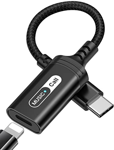 iMangoo USB-C Audio Adapter for iPhone/iPad 11 Lightning Headphone Black | Type C Male to Female for MFi Certified Earphones Converter for iPad 10 Air Mini for iPhone 17 17e 16 16e 15 Converter Dongle